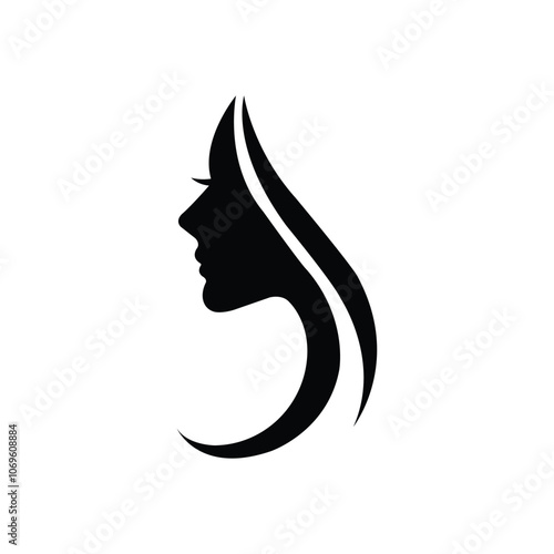 beauty woman logo silhouette vector