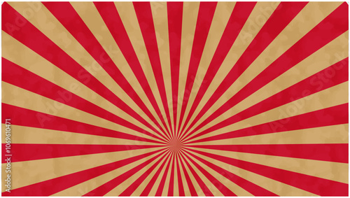 水彩風シンプルな集中線・赤金
