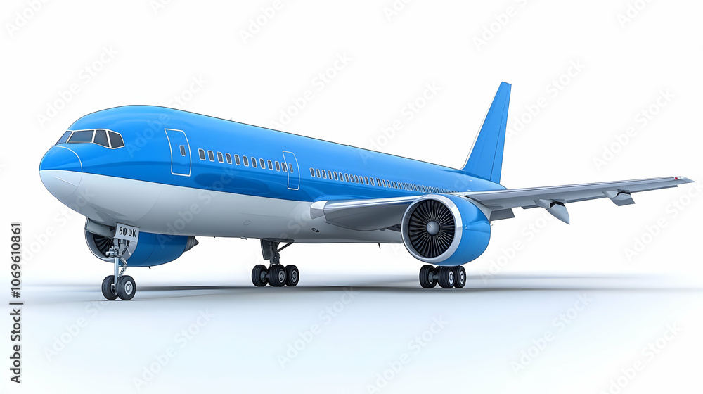 Obraz premium Blue Airplane 3D Illustration