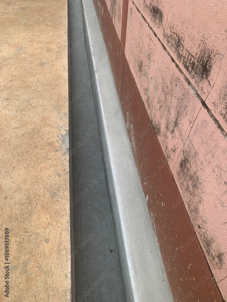 Fototapeta premium Picture of a recently completed drain and sewerage pipe.