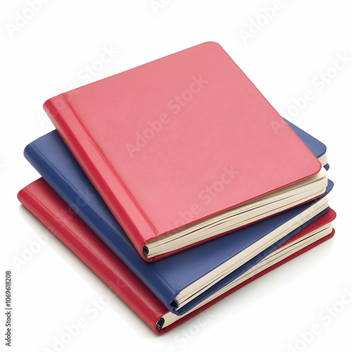 Stack of Red and Blue Notebooks, pile, education, learning, knowledge, study