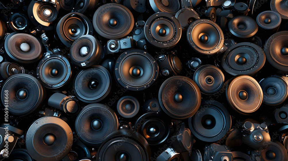 Black Speaker Wall, speakers, audio, sound, music, music technology Black Speaker Wall, speakers, audio, sound, music, music technology