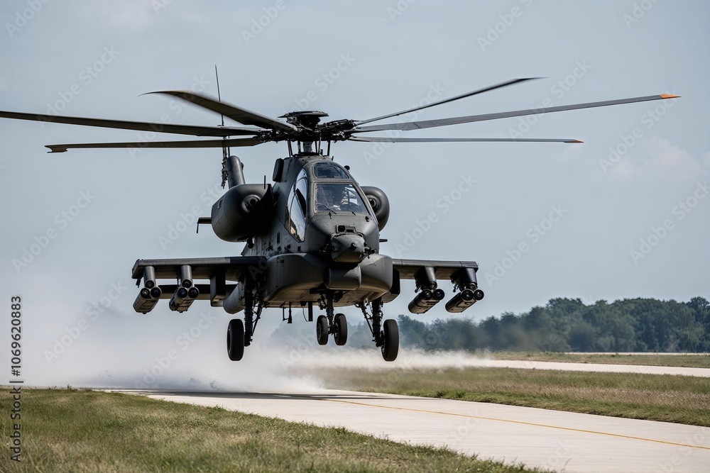Isolated Combat Helicopter Rotor Wake on Clear Background Isolated Combat Helicopter Rotor Wake on Clear Background