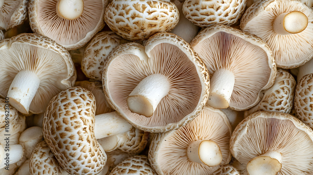 Close-up of Fresh White Mushrooms, fresh mushrooms, edible mushrooms, fungus, fungi, food Close-up of Fresh White Mushrooms, fresh mushrooms, edible mushrooms, fungus, fungi, food