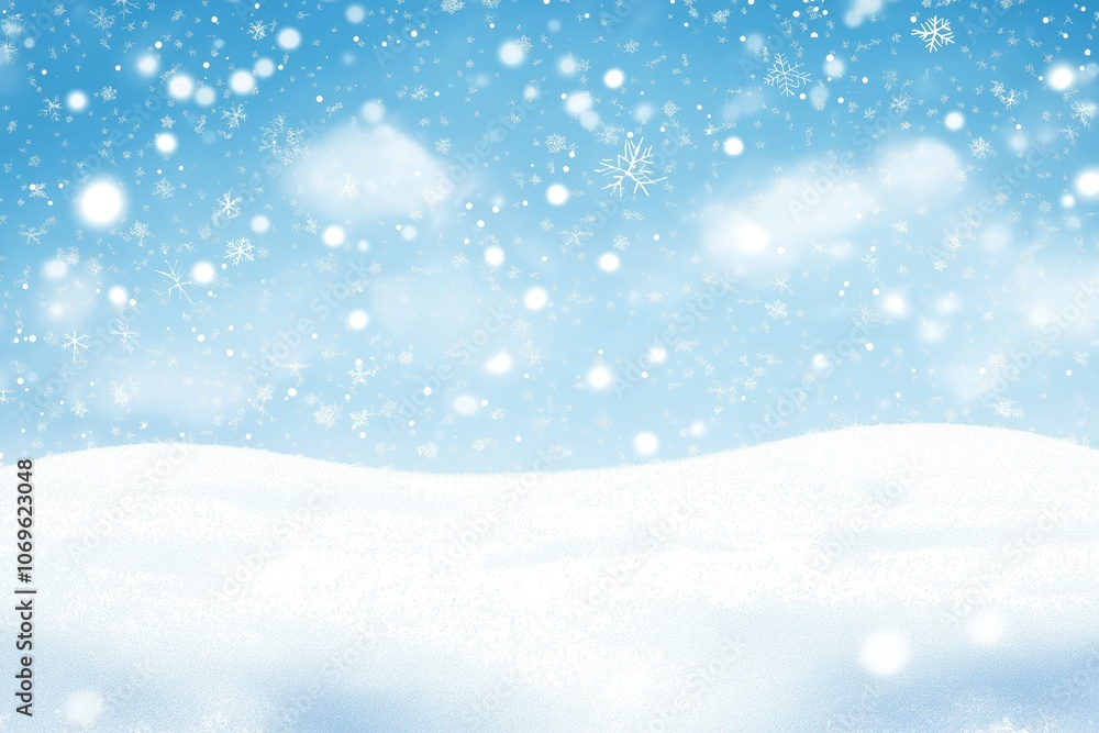Abstract Snowfall Vector Illustration on Light Blue Pastel Background with Copy Space Abstract Snowfall Vector Illustration on Light Blue Pastel Background with Copy Space