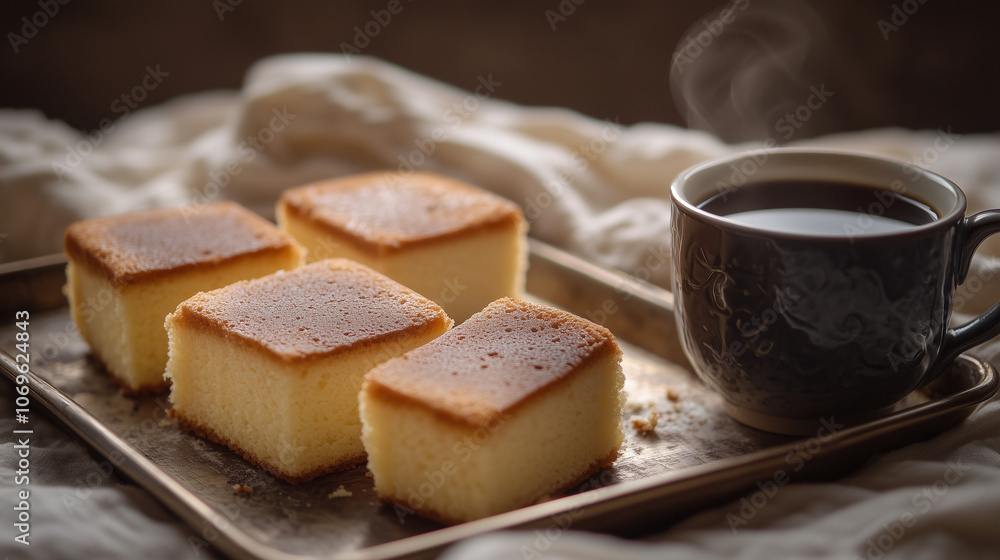 Castella and coffee Castella and coffee
