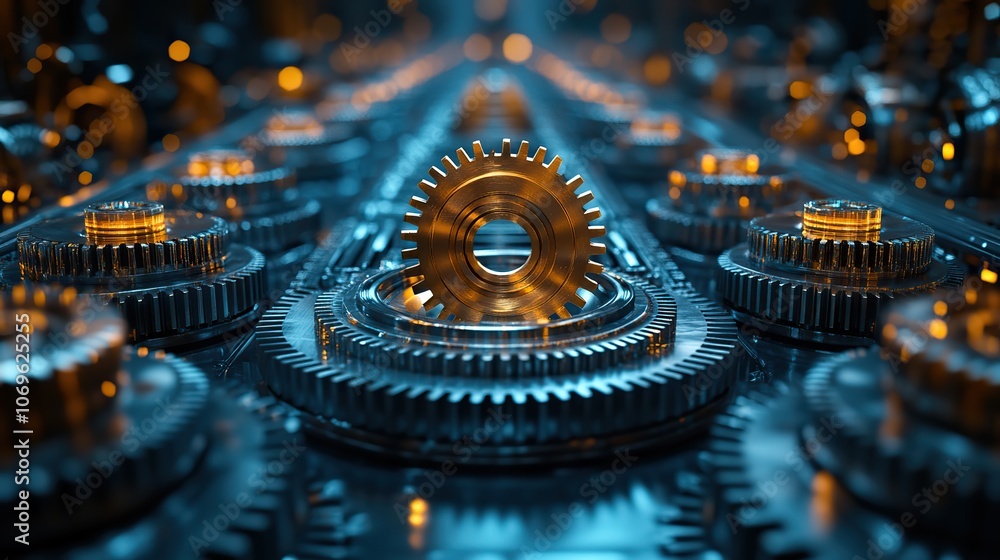 Business bridge made of gears and cogs, symbolizing teamwork and industrial success. Business bridge made of gears and cogs, symbolizing teamwork and industrial success.
