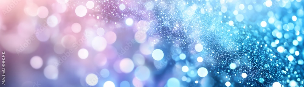Fototapeta premium Abstract Background with Pink and Blue Bokeh Lights and Glitter