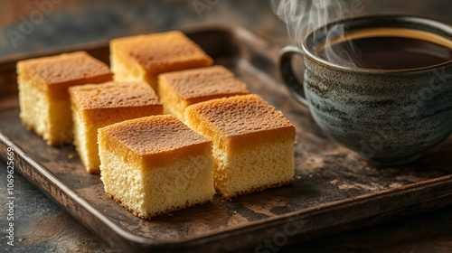 Castella and coffee