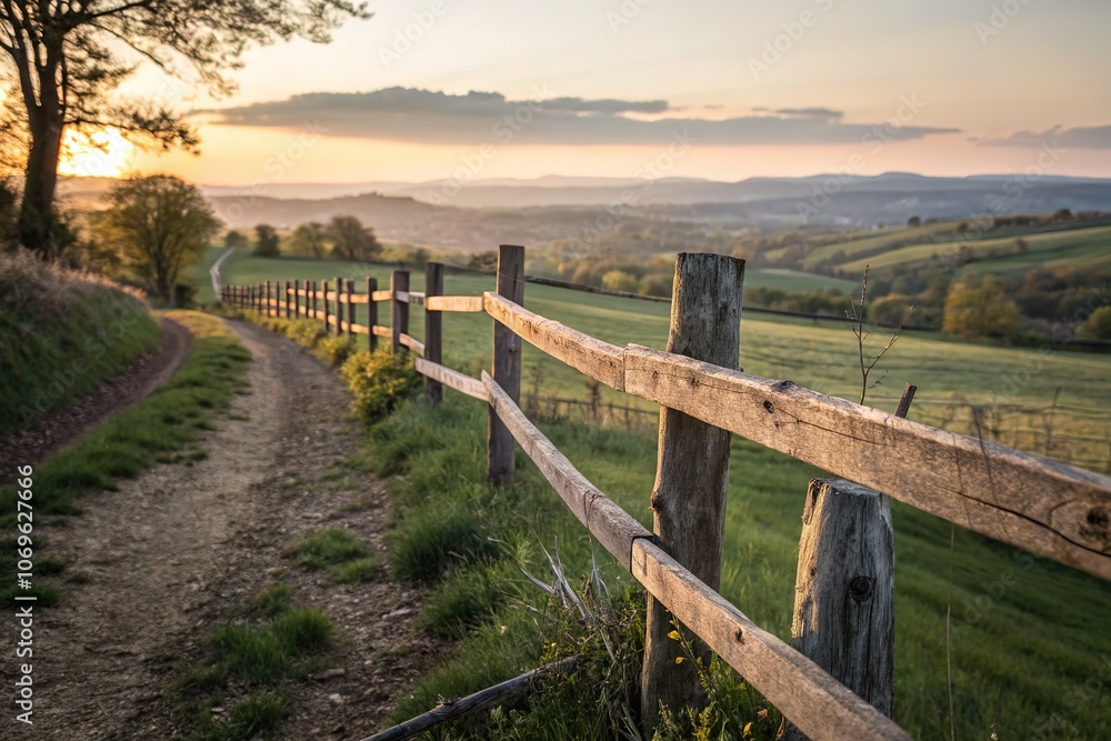 Rustic Wood Fence Silhouette Countryside Rustic Wood Fence Silhouette Countryside