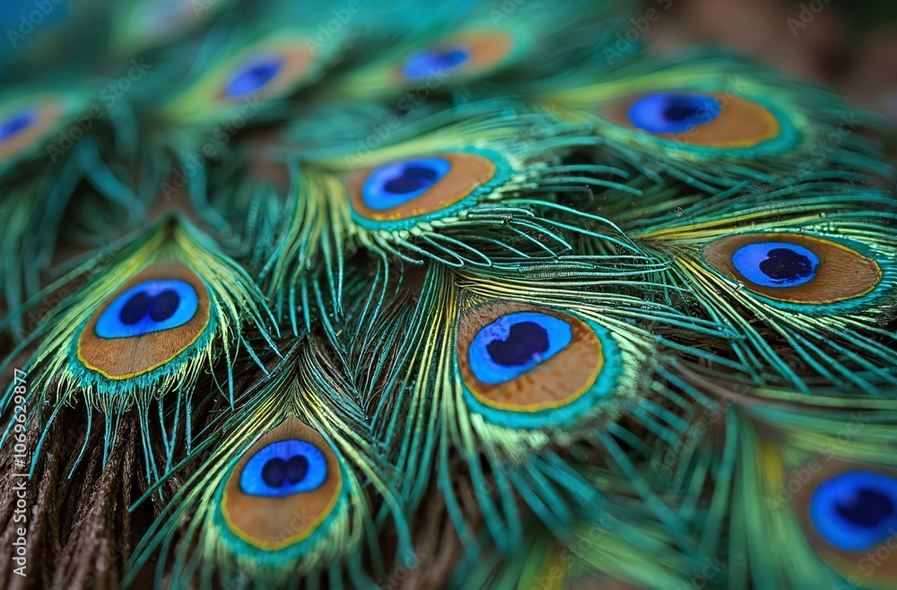 Fototapeta premium peacock feather close up