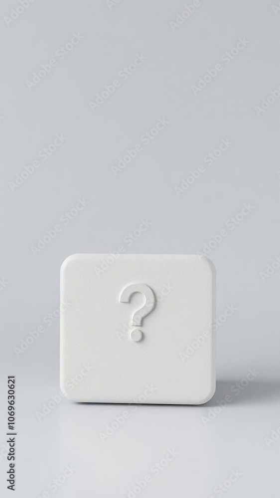 3D illustration of a message box with a question mark icon symbolizing uncertainty and inquiry, internet, concept 3D illustration of a message box with a question mark icon symbolizing uncertainty and inquiry, internet, concept