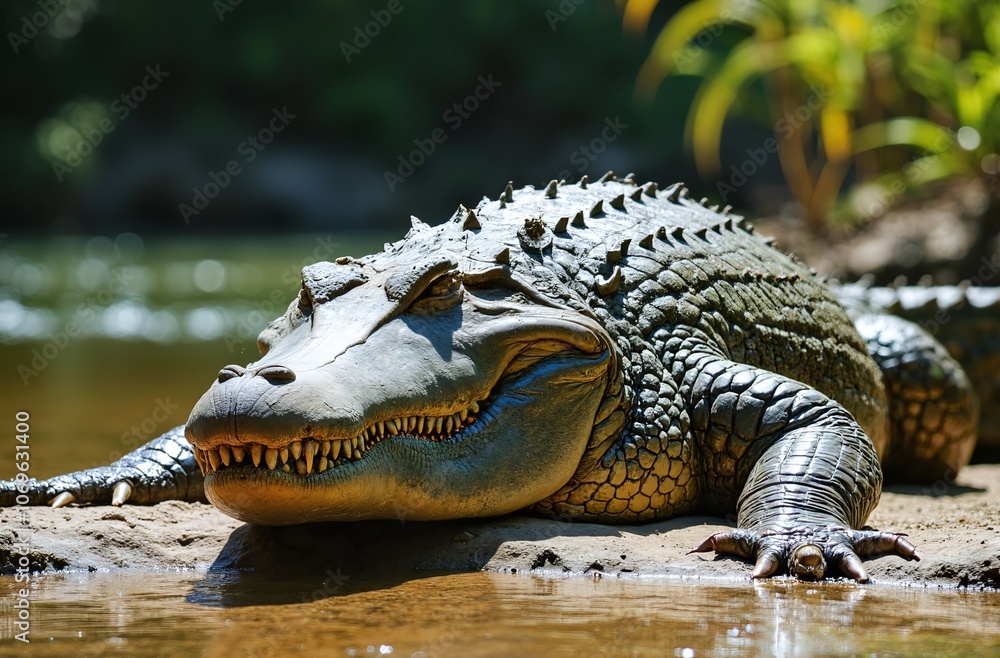 Obraz premium alligator in the swamp