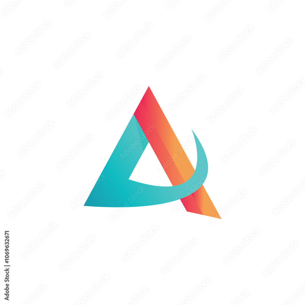 A abstract gradient letter logo A abstract gradient letter logo
