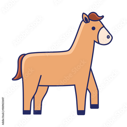 horse cartoon animal icon