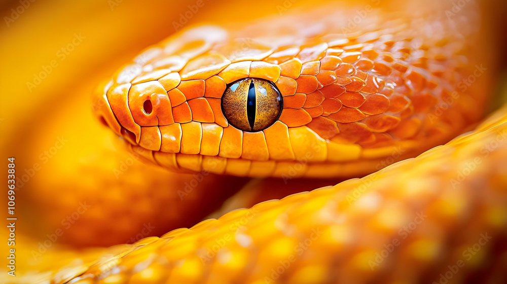 Fototapeta premium Closeup of a Golden Snake's Eye