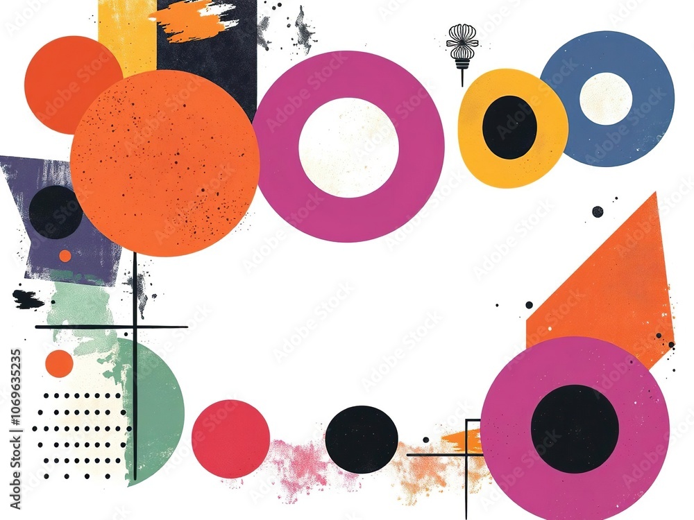 Obraz premium Abstract composition featuring bold, geometric shapes and vibrant colors, vibrant, colors