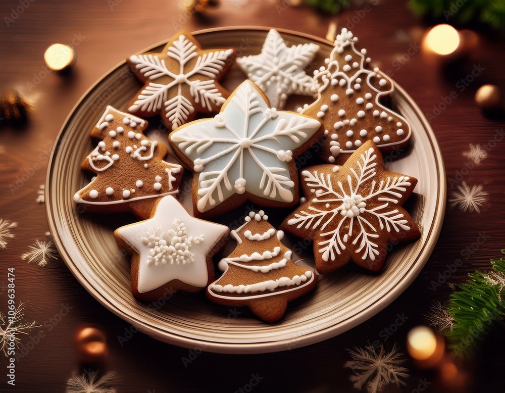 Festive Gingerbread Cookies with Icing Festive Gingerbread Cookies with Icing