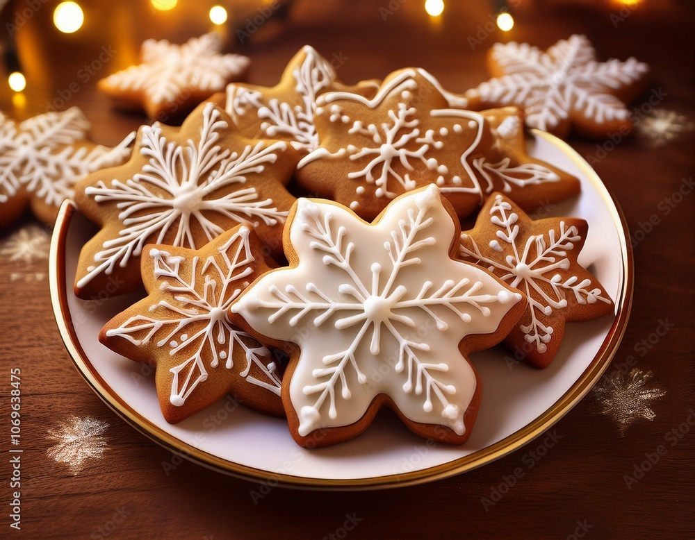 Decorated Christmas Gingerbread Cookies Decorated Christmas Gingerbread Cookies