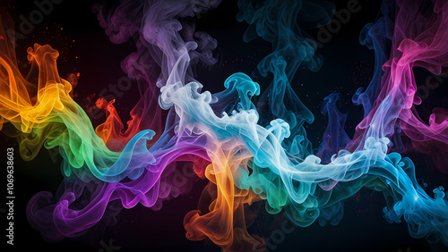 Abstract background with Flowing Colorful Smoke theme