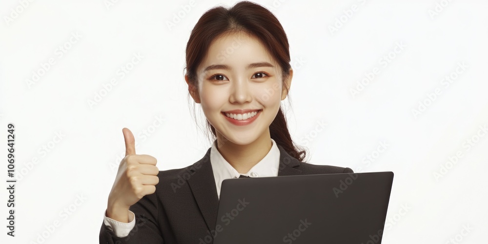 Businesswoman Thumbs Up for Success or Teamwork Businesswoman Thumbs Up for Success or Teamwork