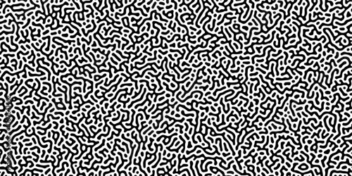 Organic seamless patterns with rounded lines Diffusion reaction background. Monochrome background of natural organic forms motion. Overlay template abstract Turing organic wallpaper background.