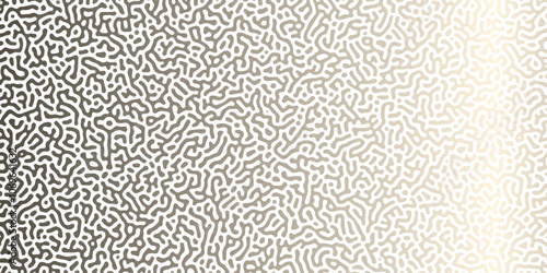 Abstract Reaction-diffusion Turing pattern natural texture  gray gradient color scheme. Linear design with biological algorithm psychedelic background. Reaction-diffusion or truing patter