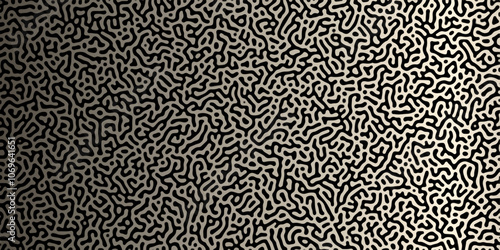 Abstract Reaction-diffusion Turing pattern natural texture  gray gradient color scheme. Linear design with biological algorithm psychedelic background. Reaction-diffusion or truing patter