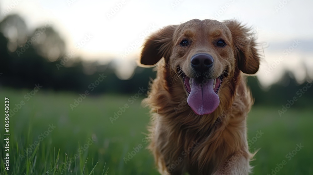 A playful golden retriever happily frolics through a field of colorful wildflowers, basking in the warm sunlight of a beautiful day, with its ears flopping in the gentle breeze. A playful golden retriever happily frolics through a field of colorful wildflowers, basking in the warm sunlight of a beautiful day, with its ears flopping in the gentle breeze.