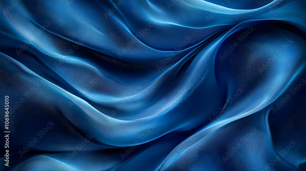 Obraz premium Abstract Blue Wavy 3D Background