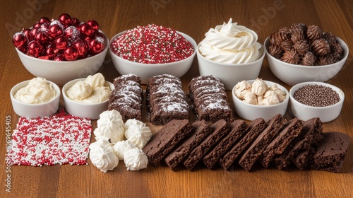 Christmas Baking Ingredients Treats Festive Cookies Sprinkles Frosting Candy photo