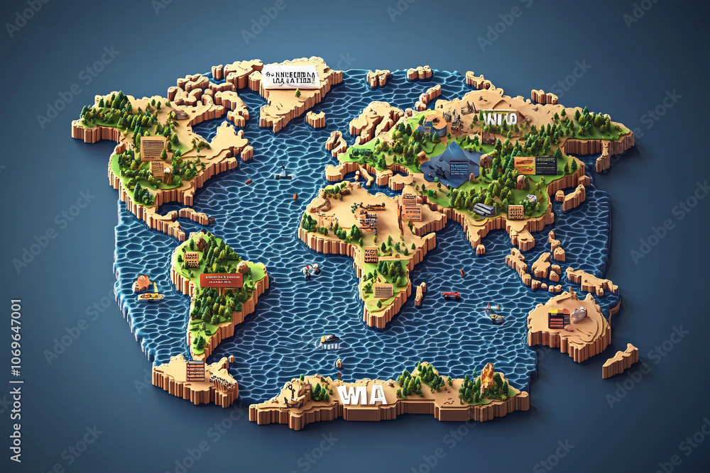 discover the beauty of a detailed 3d world map model for art and education