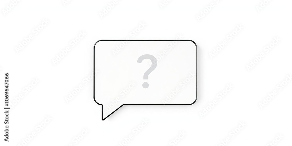 A digital message box with a question mark icon isolated on a white background, technology, symbol, concept A digital message box with a question mark icon isolated on a white background, technology, symbol, concept
