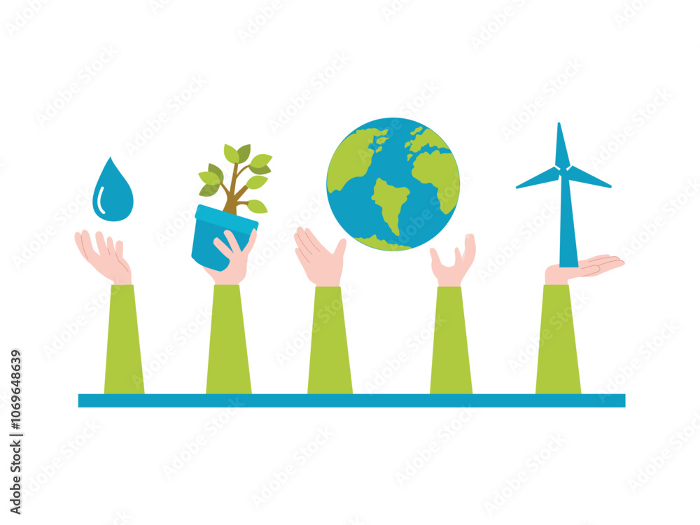 Global warming Illustration for Education Global warming Illustration for Education