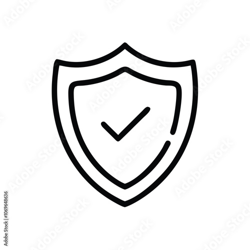 Free Download Shield Icon with Check Mark for Security, Outline icon of a shield with a check mark, symbolizing security, protection, approval, and verified safety.
 - GFXLoad
