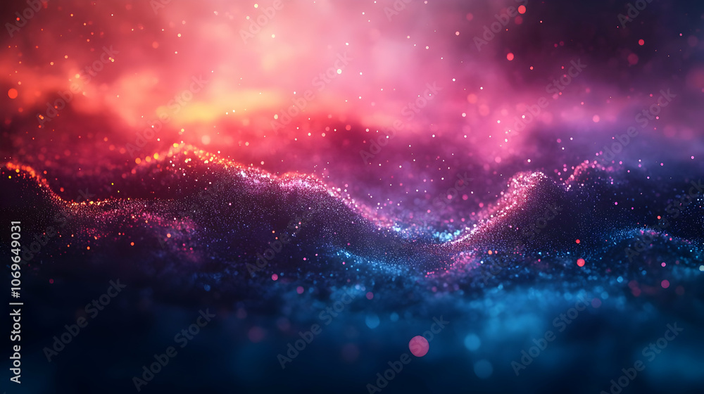 Fototapeta premium Abstract 3D Background with Glowing Particles