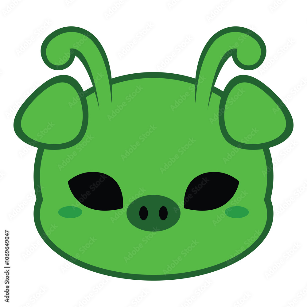 Naklejka premium Cute Alien Pig