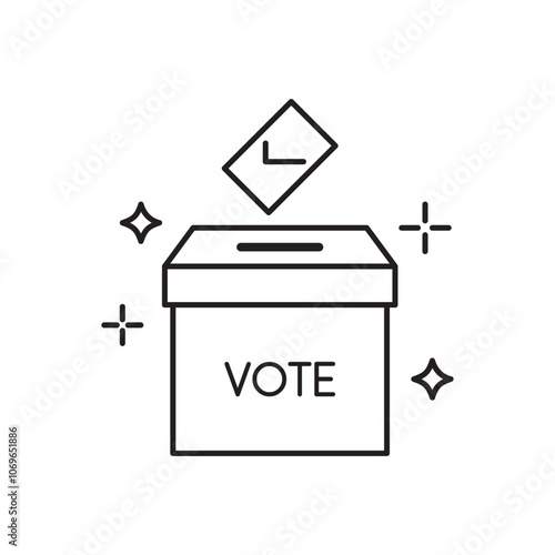 Election day voting box icon