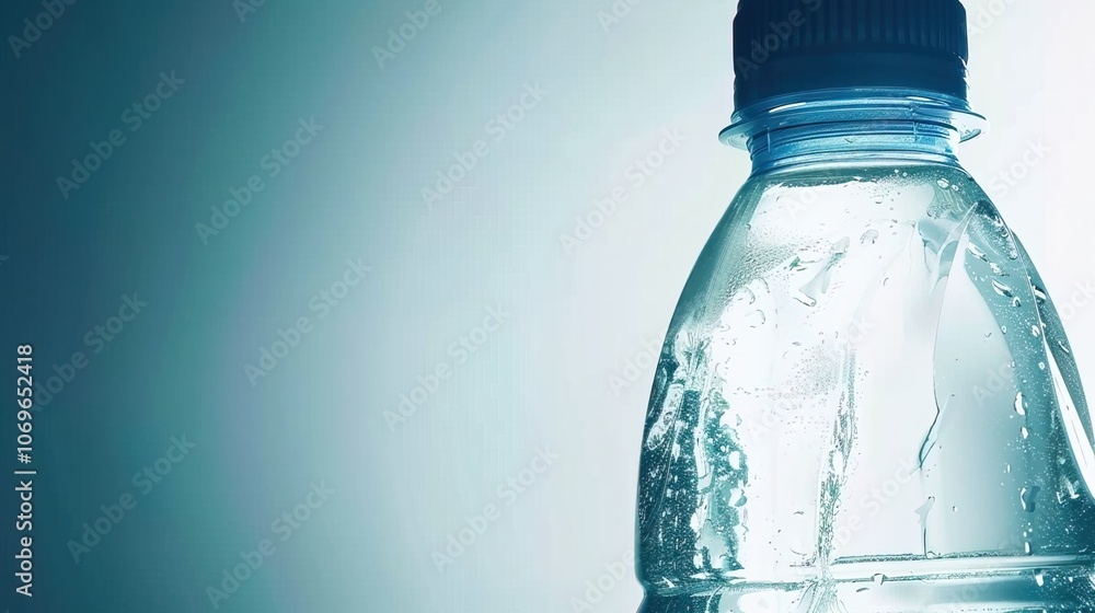 Clean modern water bottle with safety cap and half-filled with clear water on white background, symbolizing hydration and drinking safety, ample copy space for text overlay. Clean modern water bottle with safety cap and half-filled with clear water on white background, symbolizing hydration and drinking safety, ample copy space for text overlay.