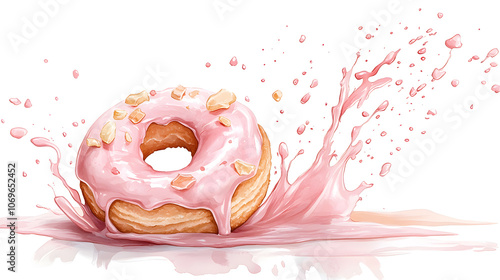 Delight in the festive season with a pink frosted cruller a winter treat for christmas celebrations