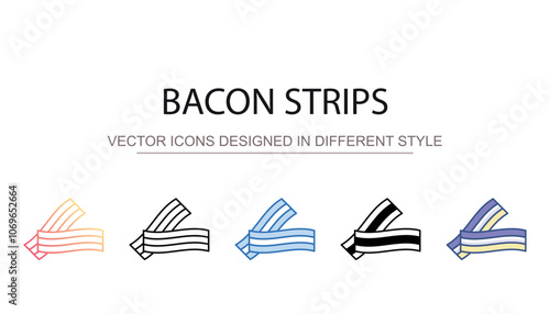 Bacon Strips icon design with white background stock illustration
