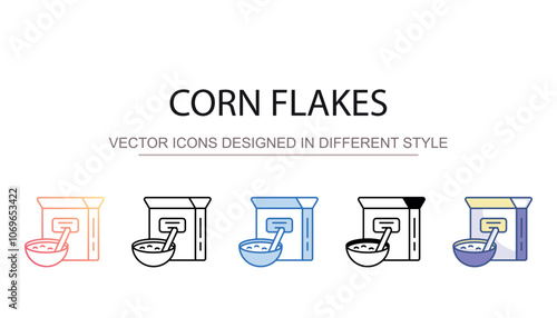 Corn Flakes icon design with white background stock illustration