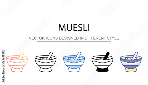 Muesli icon design with white background stock illustration