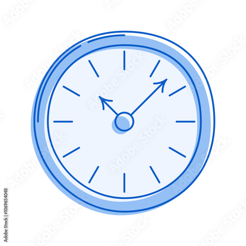 Clock Icon Illustration with pastel colour palette in doodle style perfect for Finance and Achievements theme design.