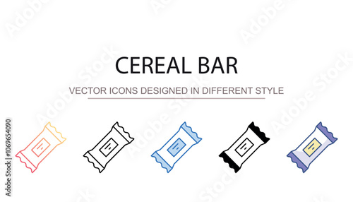Cereal Bar icon design with white background stock illustration