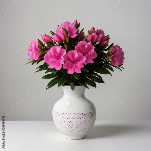 Wallpaper Mural Rhododendron flower vase on white background. Torontodigital.ca
