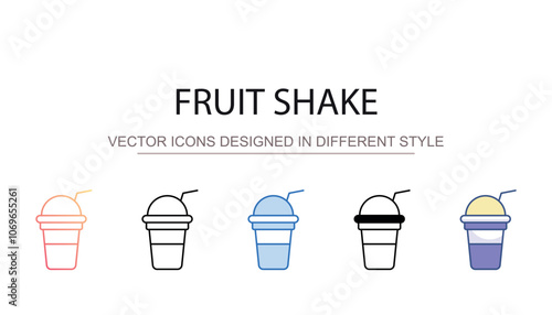 Fruit Shake icon design with white background stock illustration