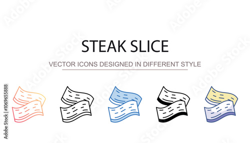 Steak Slice icon design with white background stock illustration