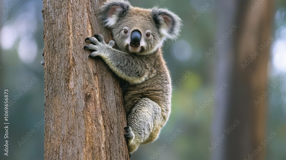 Fototapeta premium Koala Climbing a Tree