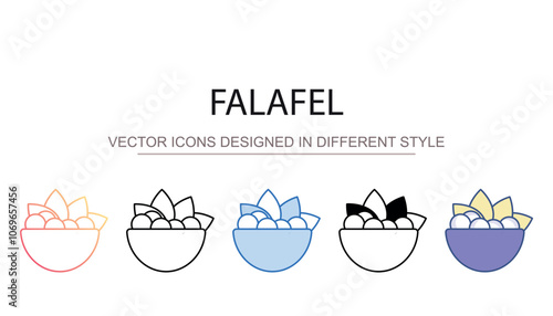 Falafel icon design with white background stock illustration